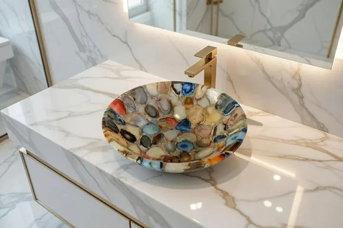 Lavabo con vaso multi agata