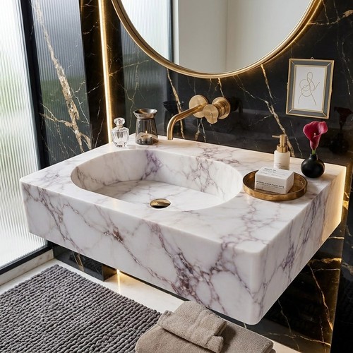 Lavabo con vaso marmo - vaso, in