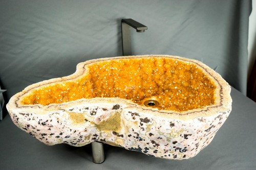 Lavello geode citrino naturale - citrino,