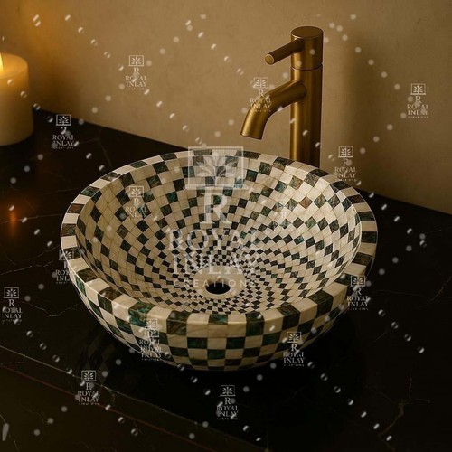 Lavabo vaso pietra mosaico - , 15"